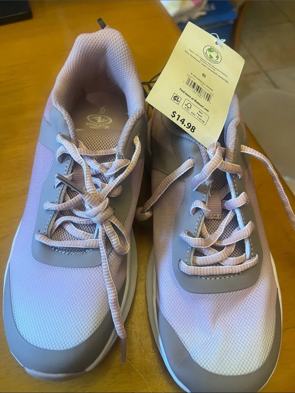 Athletic Works Kids Sneakers in Light Pink and White